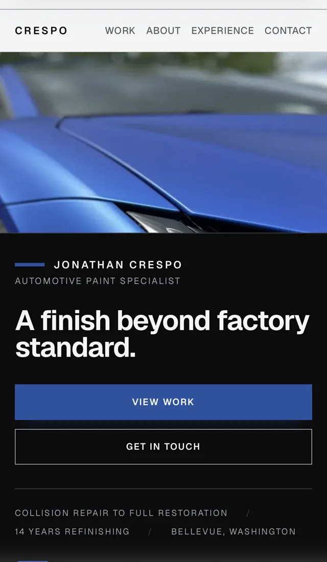 Jonathan Crespo Portfolio shown on a mobile phone