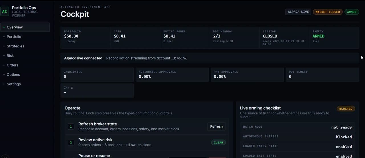 Autonomous Investment Operations Dashboard