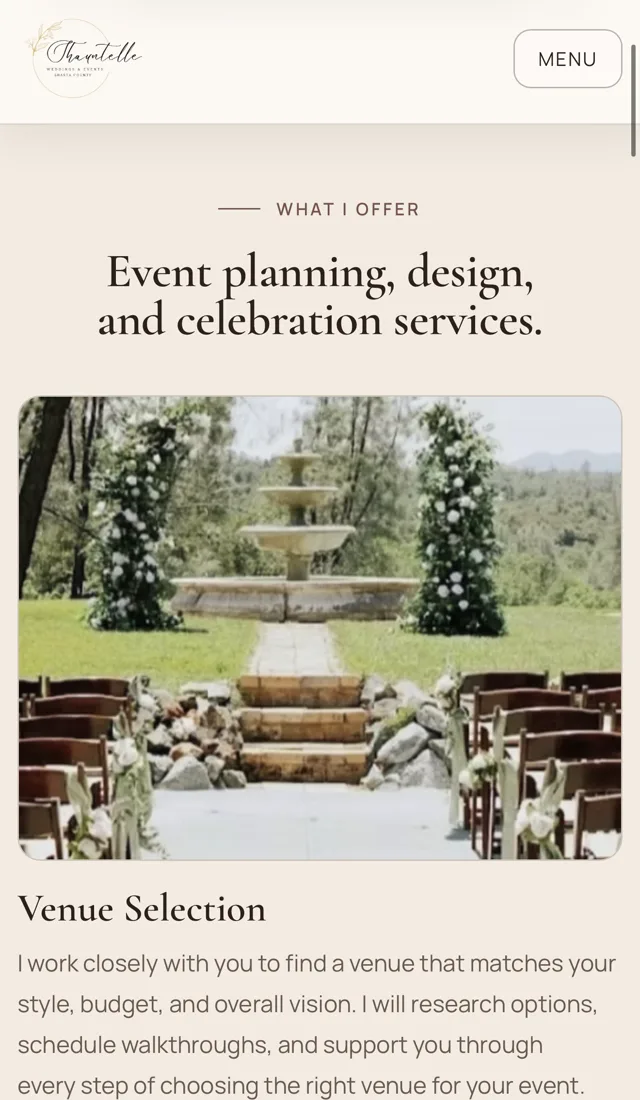 Shauntelle Weddings & Events shown on a mobile phone