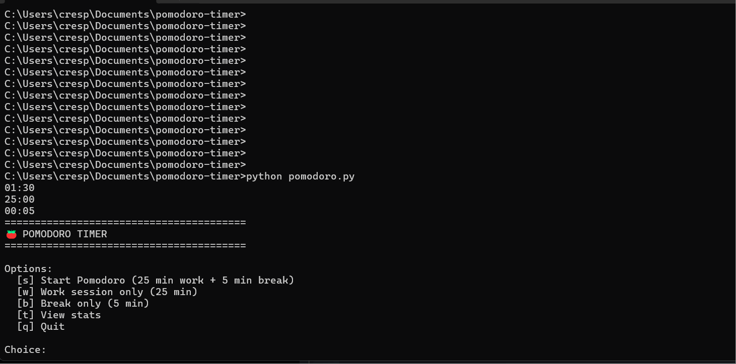 CLI Pomodoro Timer
