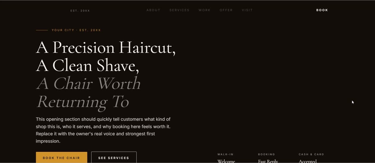 Barber Site Template preview