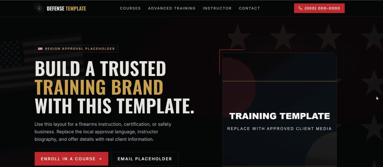Defense Training Template preview